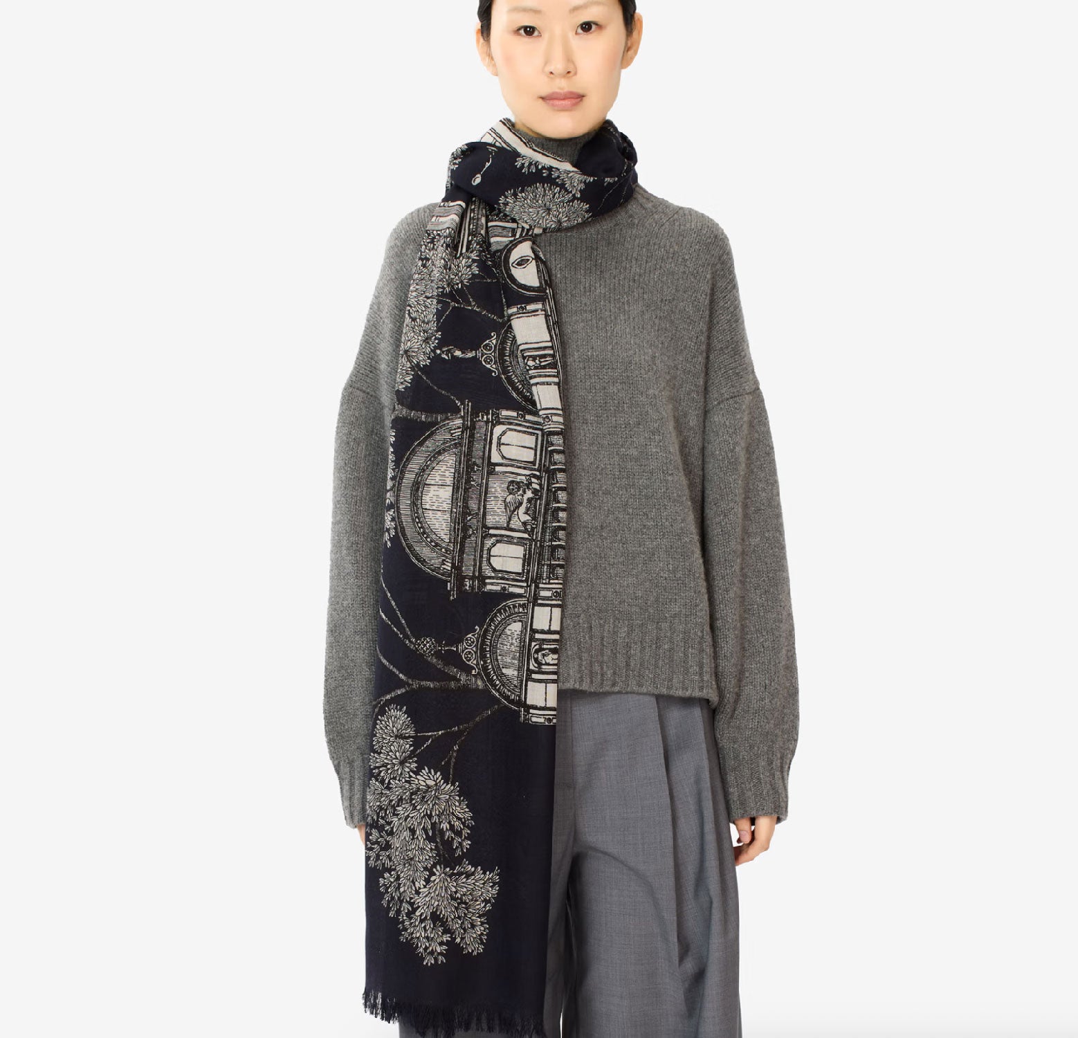 INOUI EDITIONS - Scarf 80cm MIRAGE in BLACK