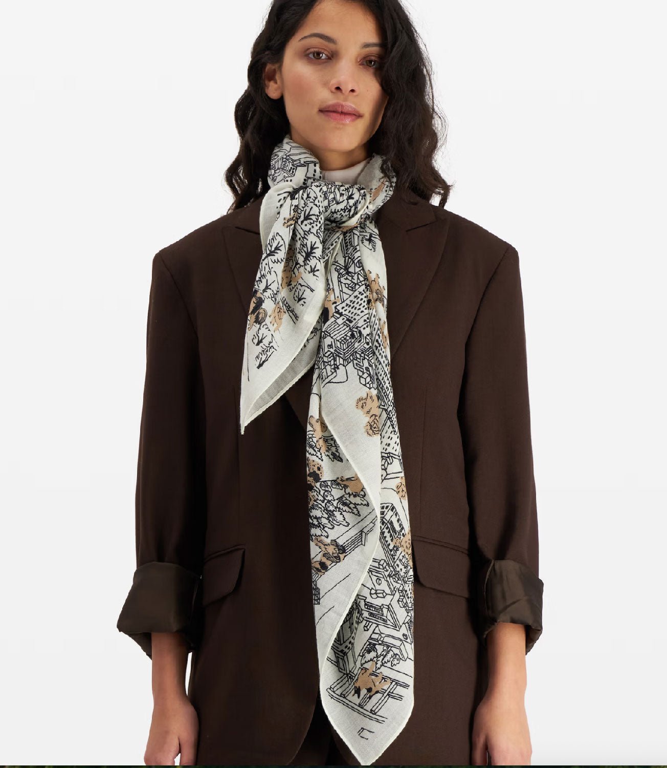 INOUI EDITIONS - Square Scarf 100 Central Park in White