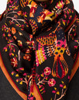INOUI EDITIONS - RENE PERROT 130cm Square Silk Scarf in Black