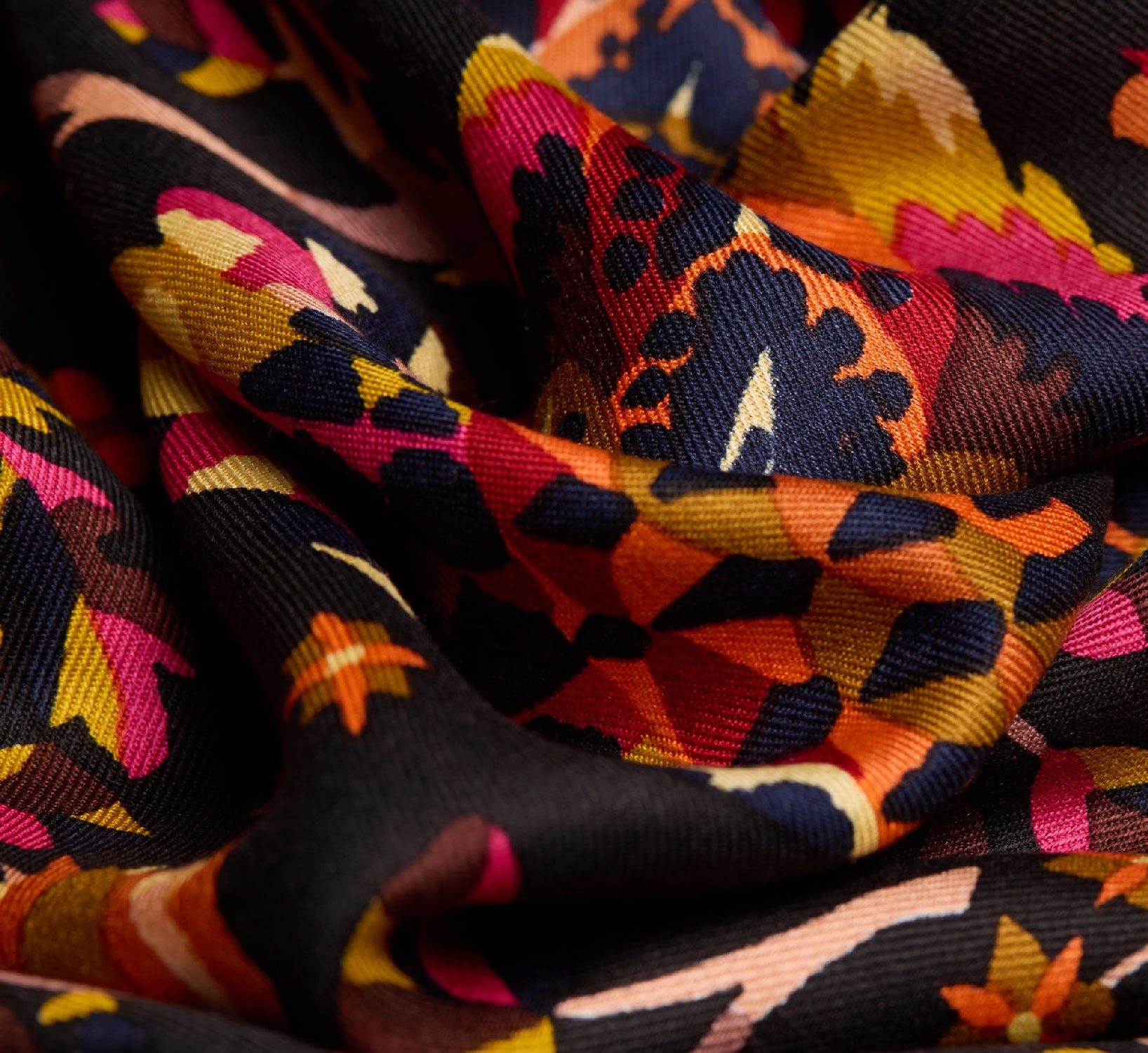 INOUI EDITIONS - RENE PERROT 130cm Square Silk Scarf in Black