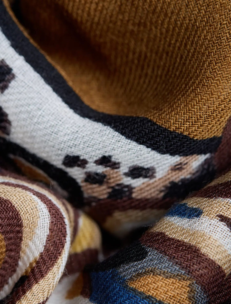 INOUI EDITIONS -130 Western Square Scarf in Brown