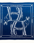 JOUME ATELIER - Square Silk Donkeys in Trousers Scarf in Blue