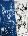 JOUME ATELIER - Square Silk Cat Scarf in Blue