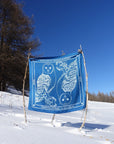 JOUME ATELIER - Silk Square Chouette Scarf in Blue