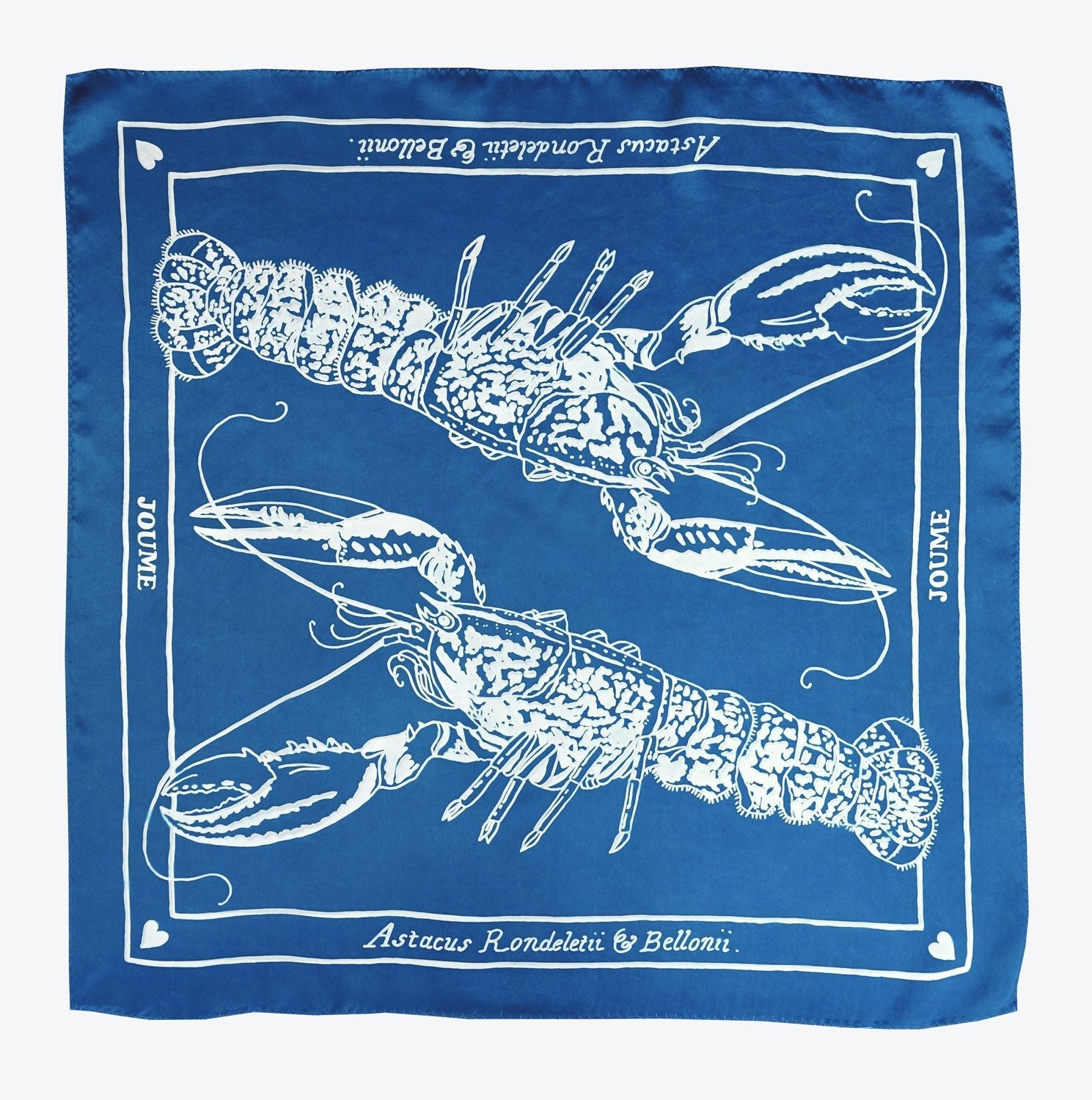 JOUME ATELIER - Silk Square Astacus Scarf in Blue