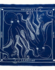 JOUME ATELIER - Cotton Square Octopus Scarf in Blue