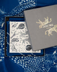 JOUME ATELIER - Cotton Square Faune Parisienne Scarf in Blue