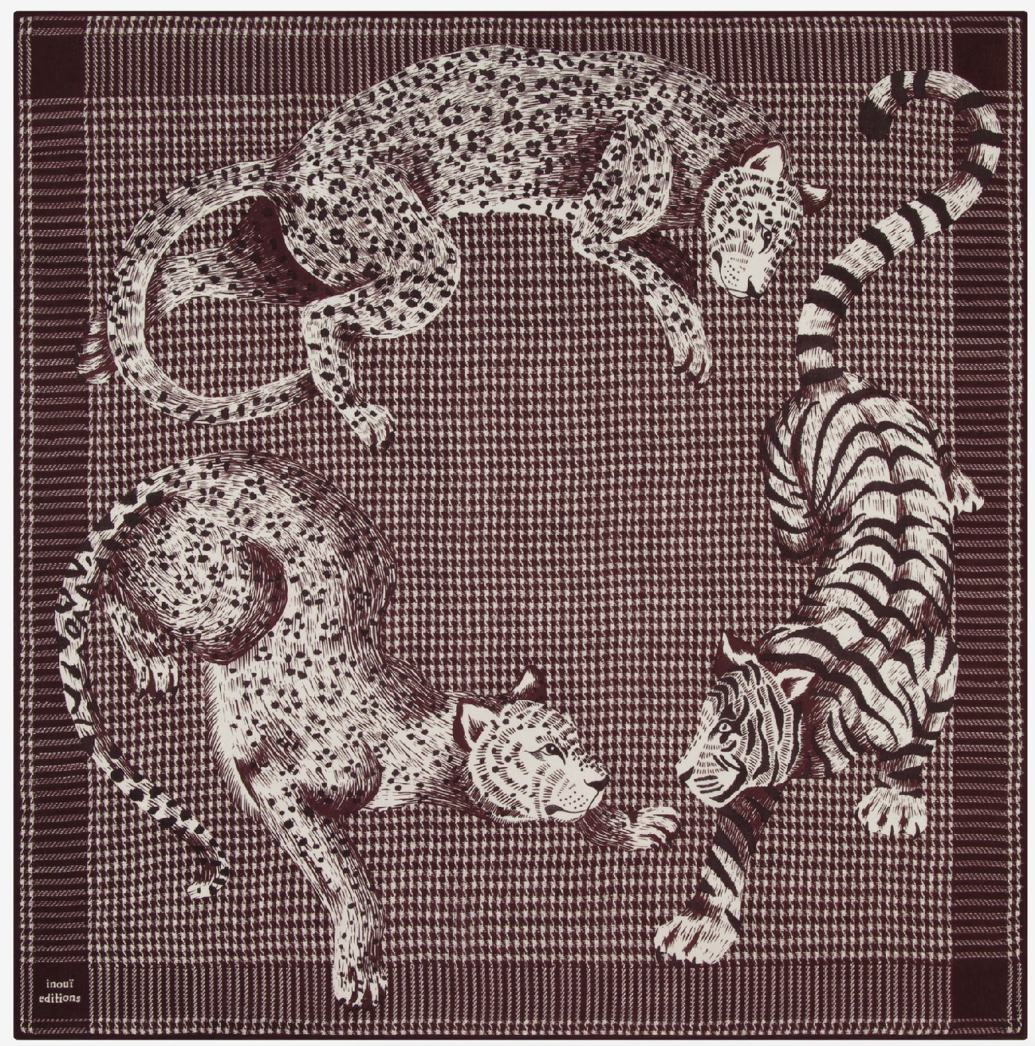 INOUI EDITIONS - Square Scarf 100 Jorgen in Burgundy