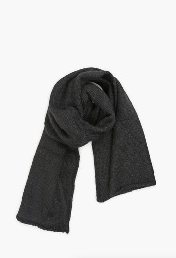 KARAKORAM - Suri Alpaca Knitted Scarf in Black
