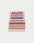 LA FETICHE - KEATON Neon Fairisle V-Neck Vest in Multico
