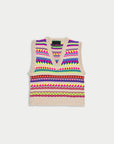 LA FETICHE - KEATON Neon Fairisle V-Neck Vest in Multico