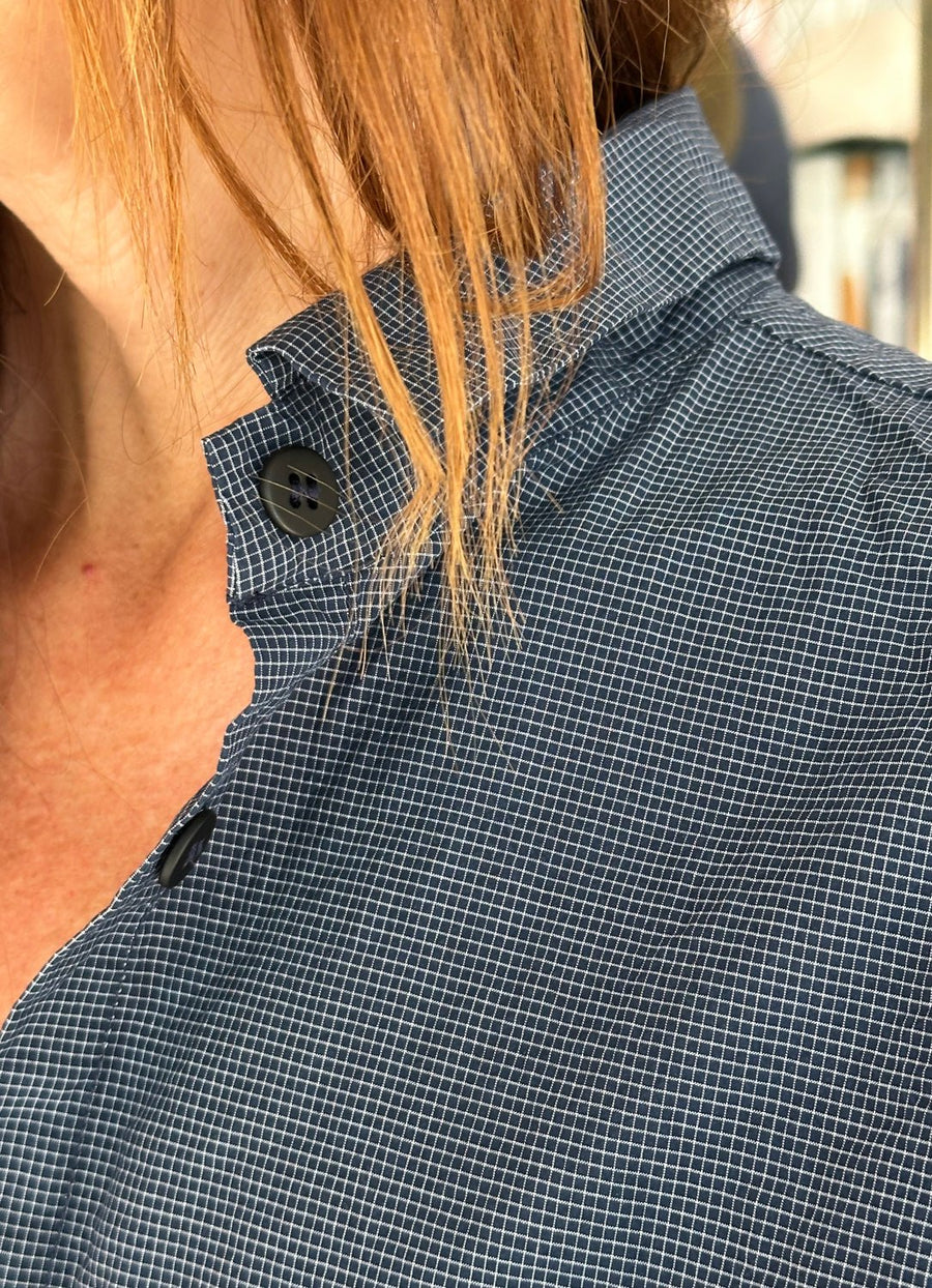 BERGFABEL - Loose Tyrol Shirt in Navy Micro Check