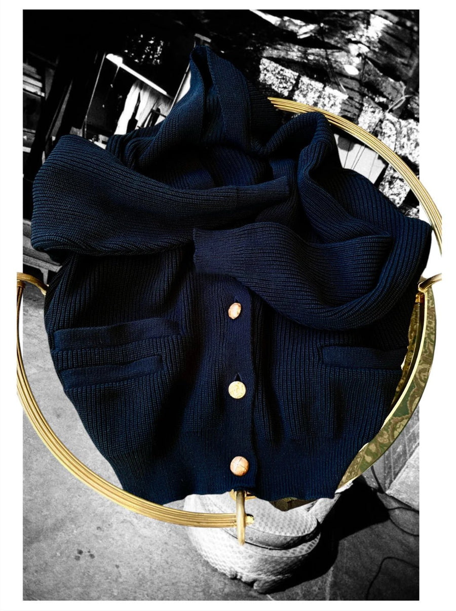 LES PRAIRIES DE PARIS -  Button Cardigan in NAVY