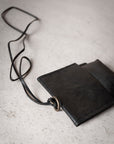 LIHANN GEORGE - Crushed Grain Leather Didi Cross Body Bag in Black