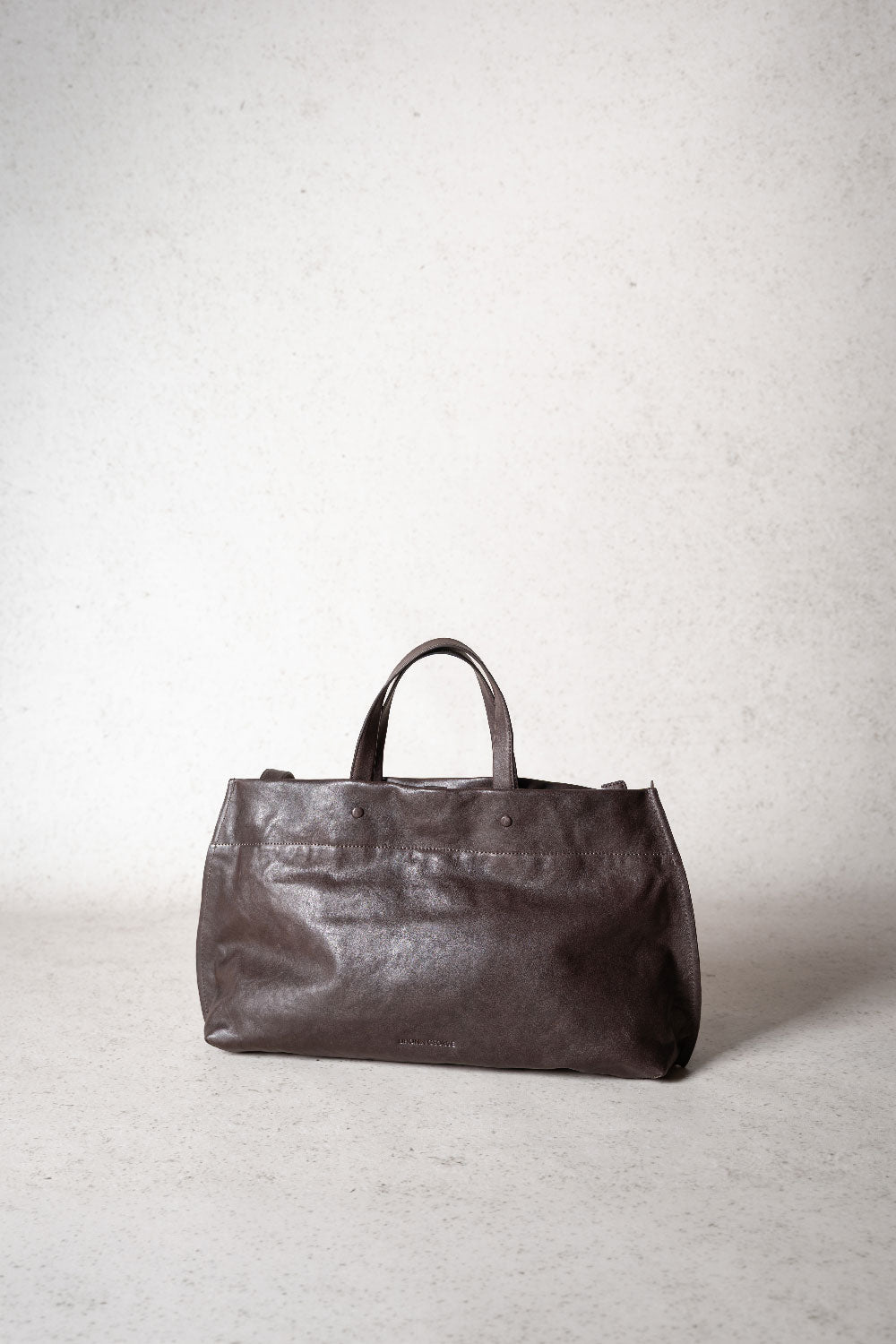 LIHANN GEORGE - Matte Natural Grain Leather ELLI Bag in Deep Espresso