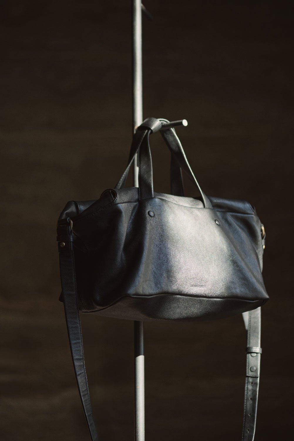 LIHANN GEORGE - Matte Natural Grain Leather LILI Bag in Black