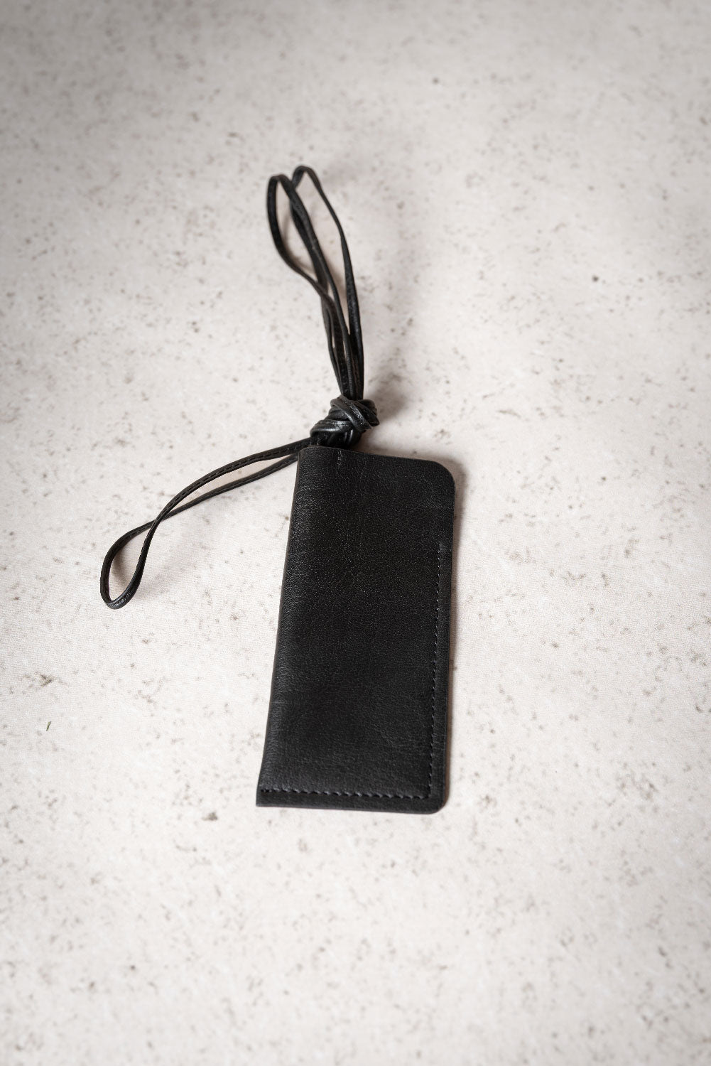 LIHANN GEORGE - Crushed Grain Leather SUNI Pouch in Black