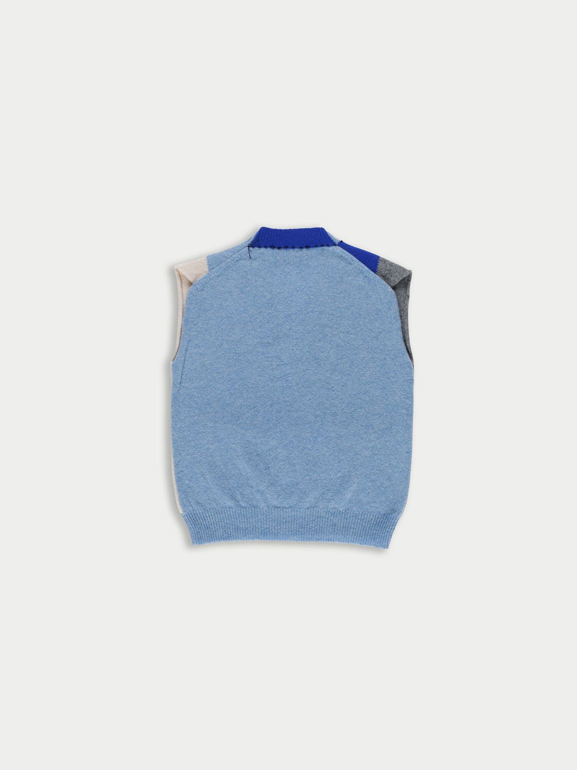 LA FETICHE - BRYCE Argyle Vest in Light Blue/Grey