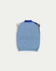 LA FETICHE - BRYCE Argyle Vest in Light Blue/Grey
