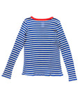 LA FETICHE - JACKIE RAYE Fine Ribbed Top in Blue/Ecru/Red
