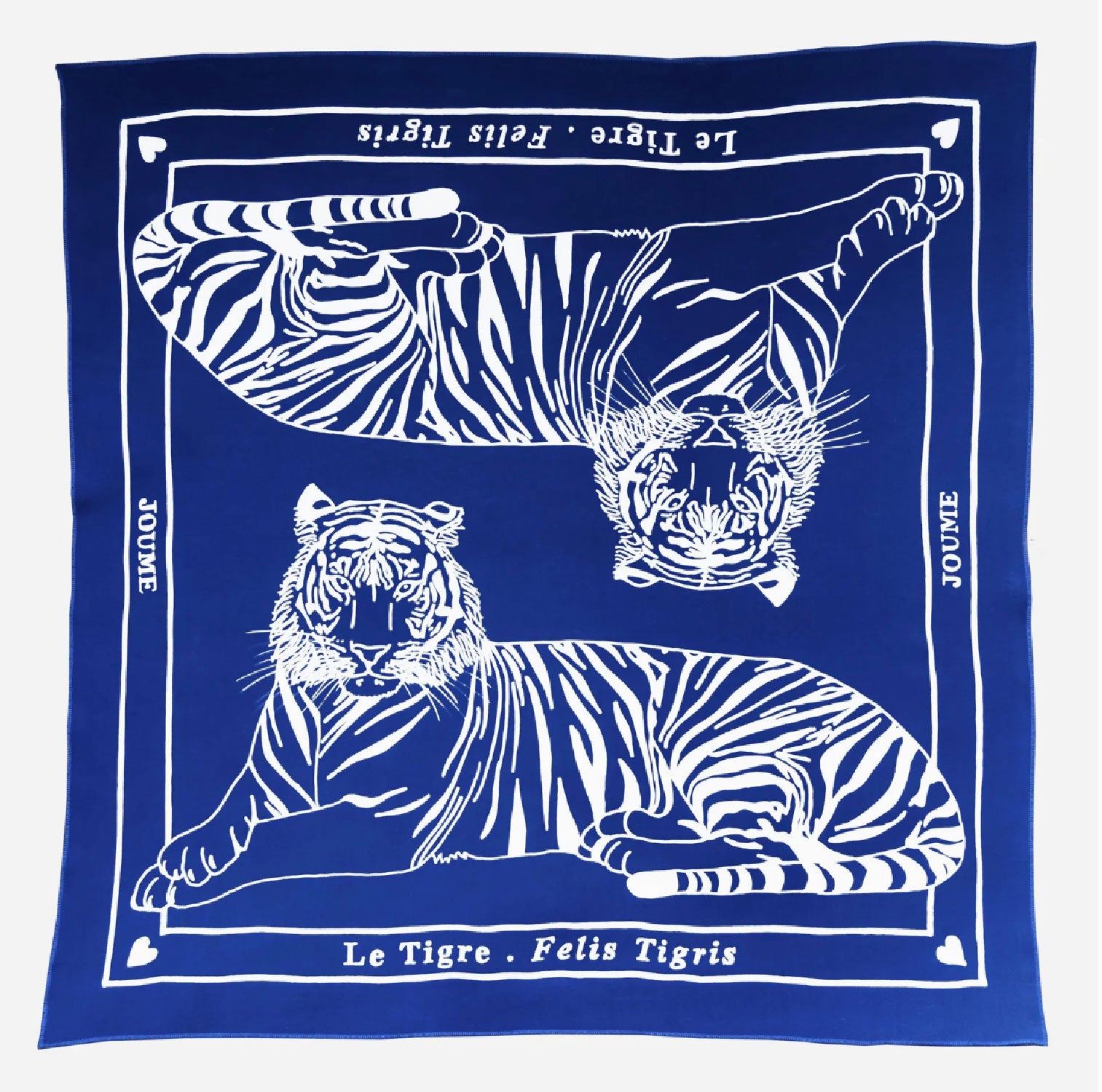 JOUME ATELIER - Square Cotton Tiger Scarf in Blue
