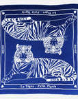 JOUME ATELIER - Square Cotton Tiger Scarf in Blue