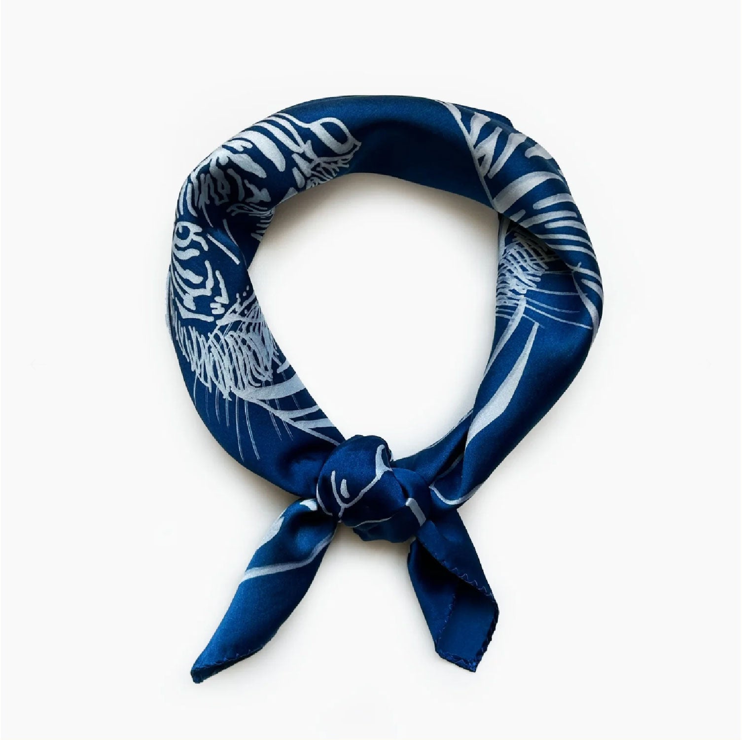 JOUME ATELIER - Square Cotton Tiger Scarf in Blue