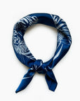 JOUME ATELIER - Square Cotton Tiger Scarf in Blue