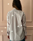 LES PRAIRIES DE PARIS - London Chemise in Rose/Grey Stripe