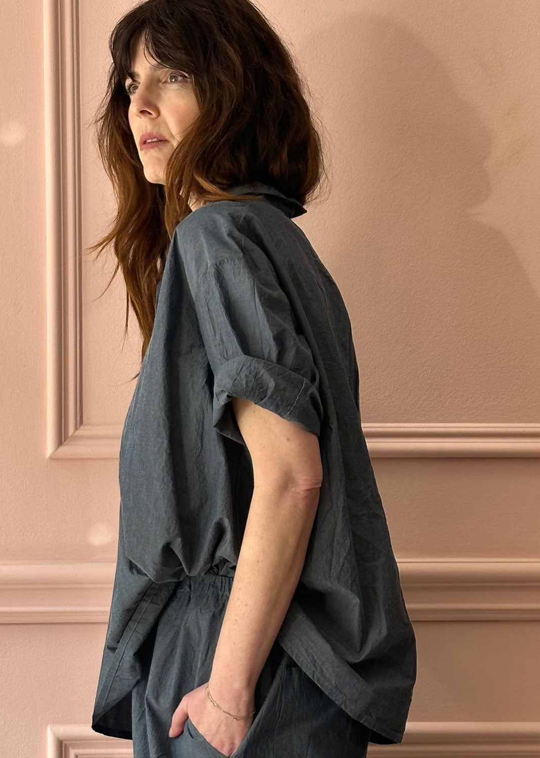 MANUELLE GUIBAL - Loomi Top in Denim Blue