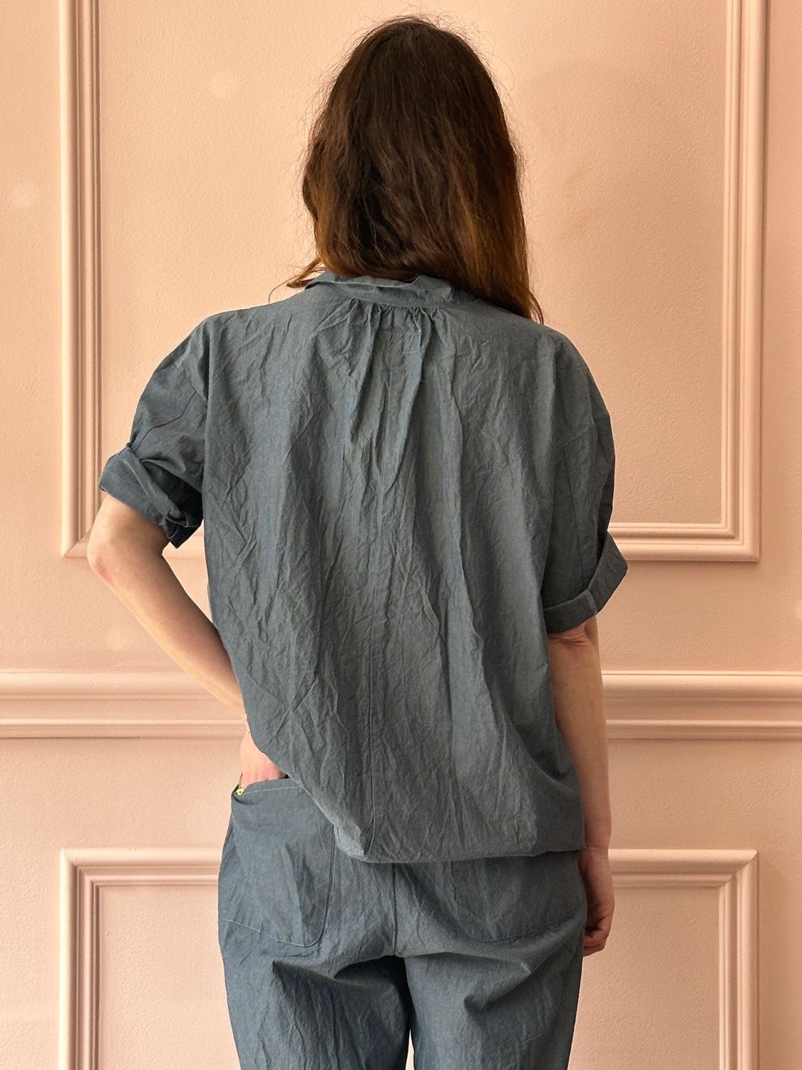 MANUELLE GUIBAL - Loomi Top in Denim Blue