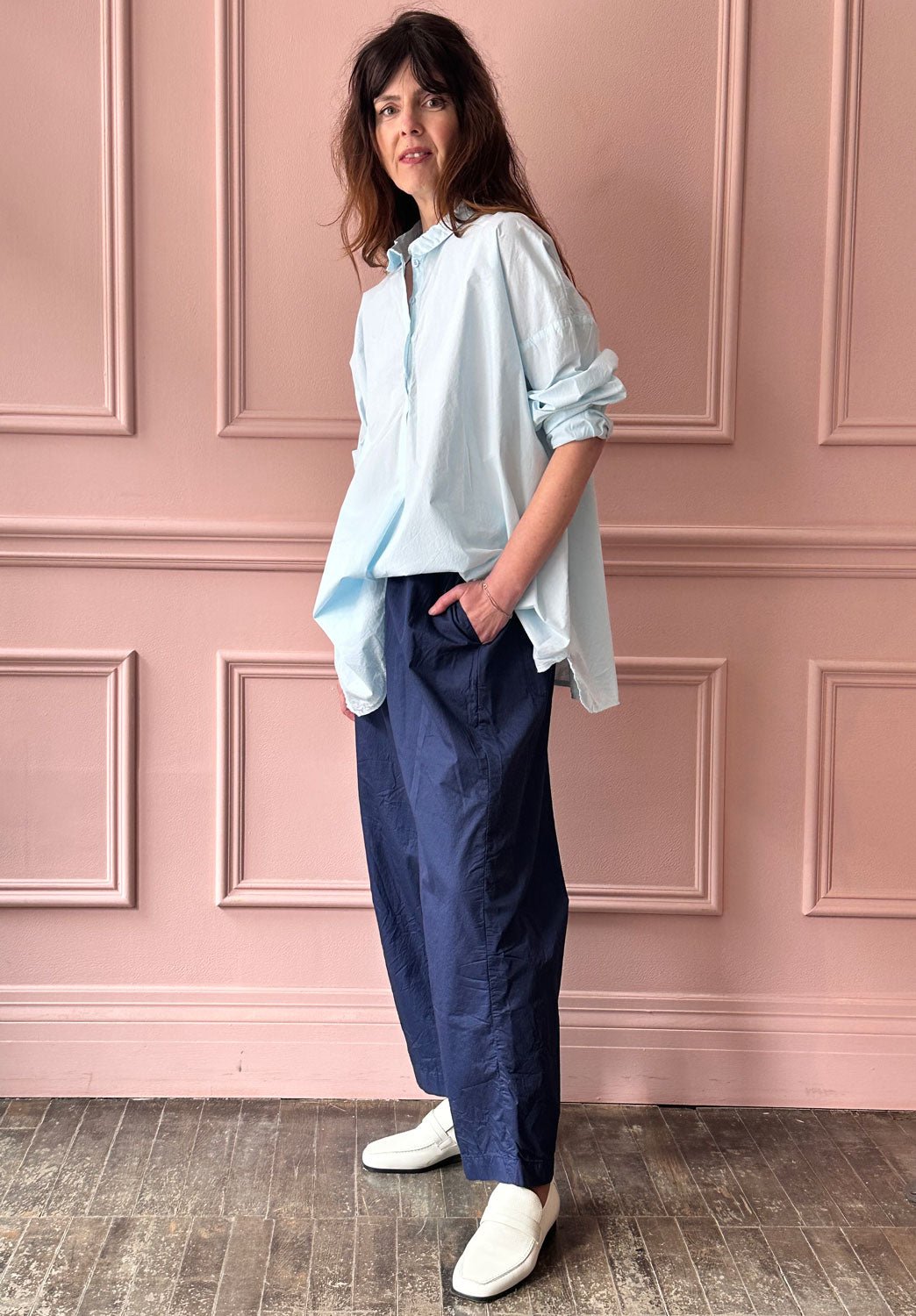 MANUELLE GUIBAL - Big Shirt Wigwi in Chlorash Blue