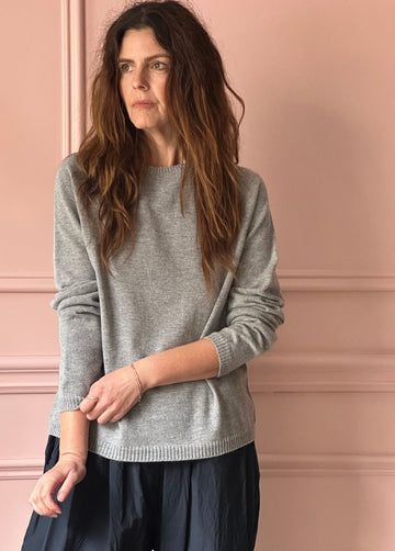 MANUELLE GUIBAL - Knit Sweater HOB in LICHEN GREY