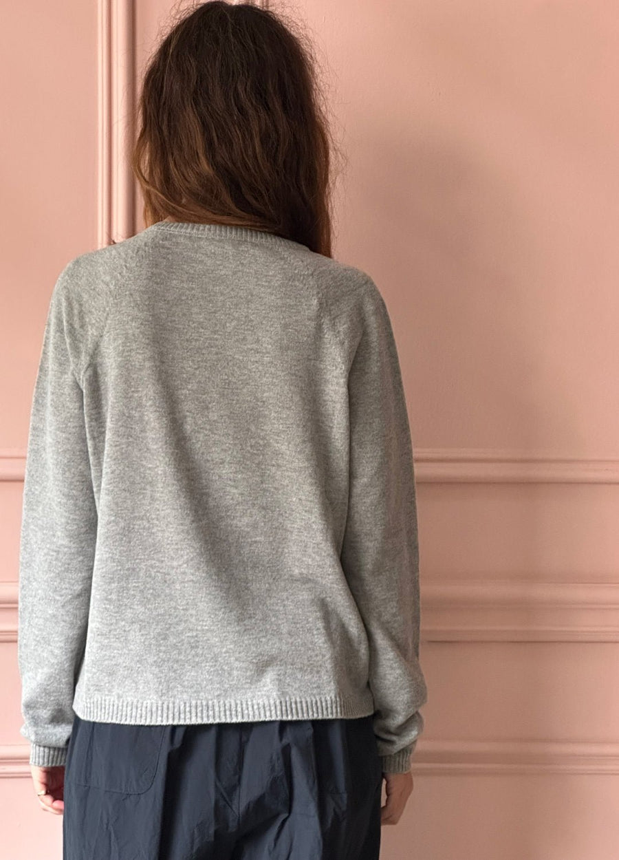 MANUELLE GUIBAL - Knit Sweater HOB in LICHEN GREY