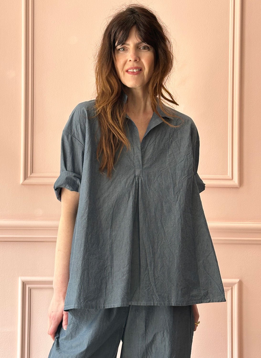 MANUELLE GUIBAL - Loomi Top in Denim Blue