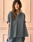 MANUELLE GUIBAL - Loomi Top in Denim Blue