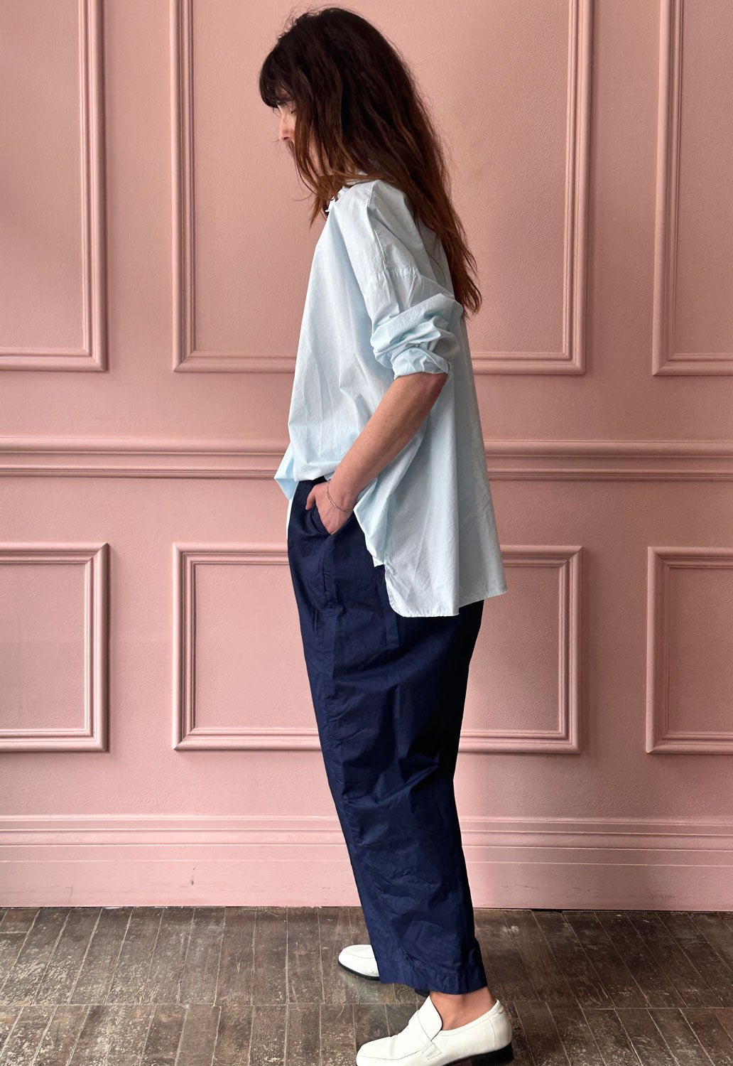 MANUELLE GUIBAL - Big Shirt Wigwi in Chlorash Blue