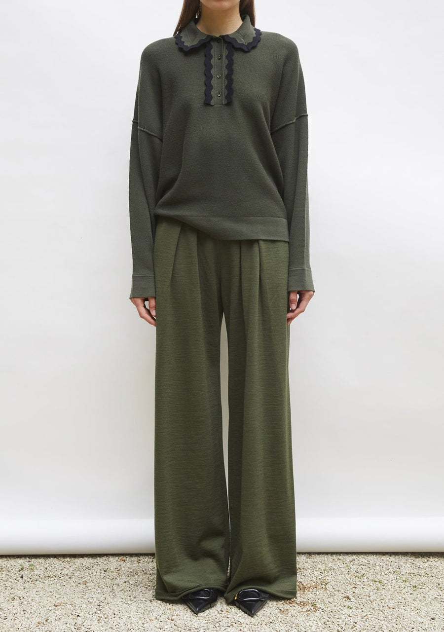 MOLLI - DUCHESSE Pullover in Khaki/Deep Black