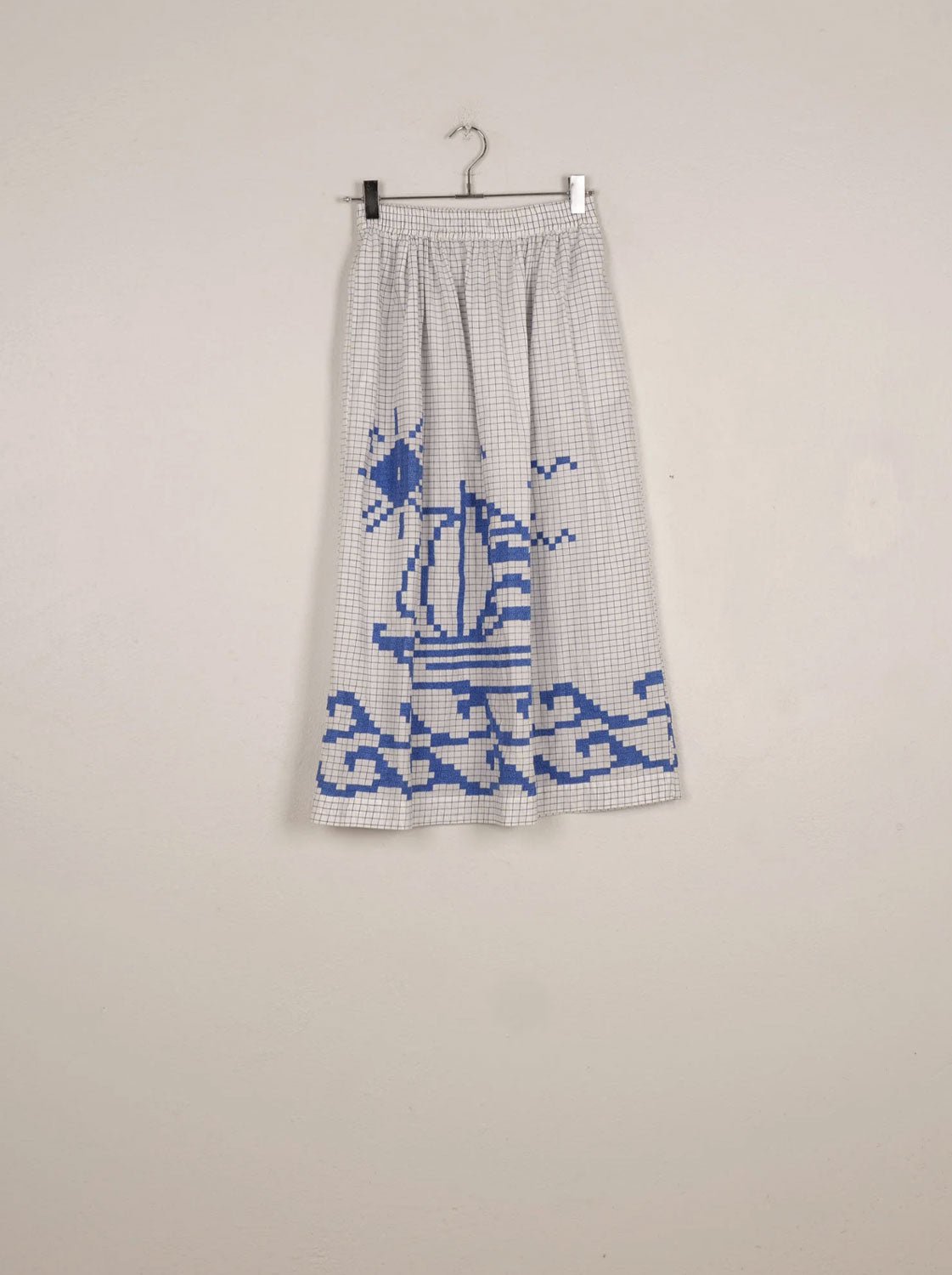 MII COLLECTION  -  Mantou Skirt in Off White/Paros Blue