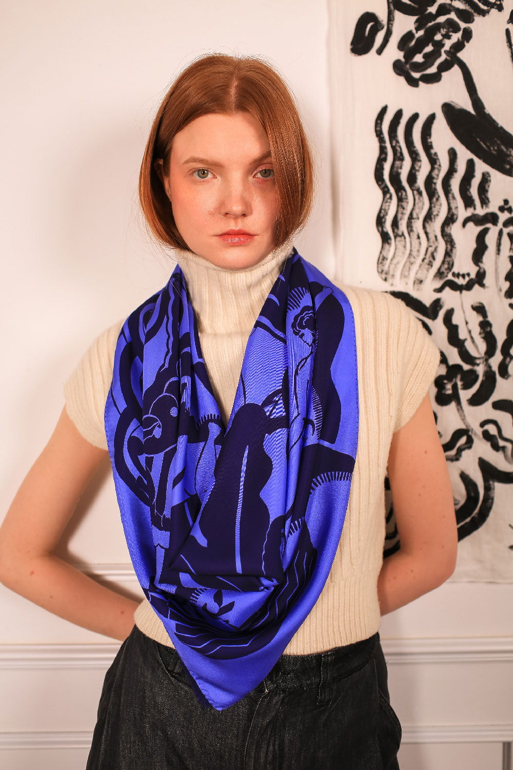 PETITJEAN - SILK MASSALIA SCARF in LAVENDER