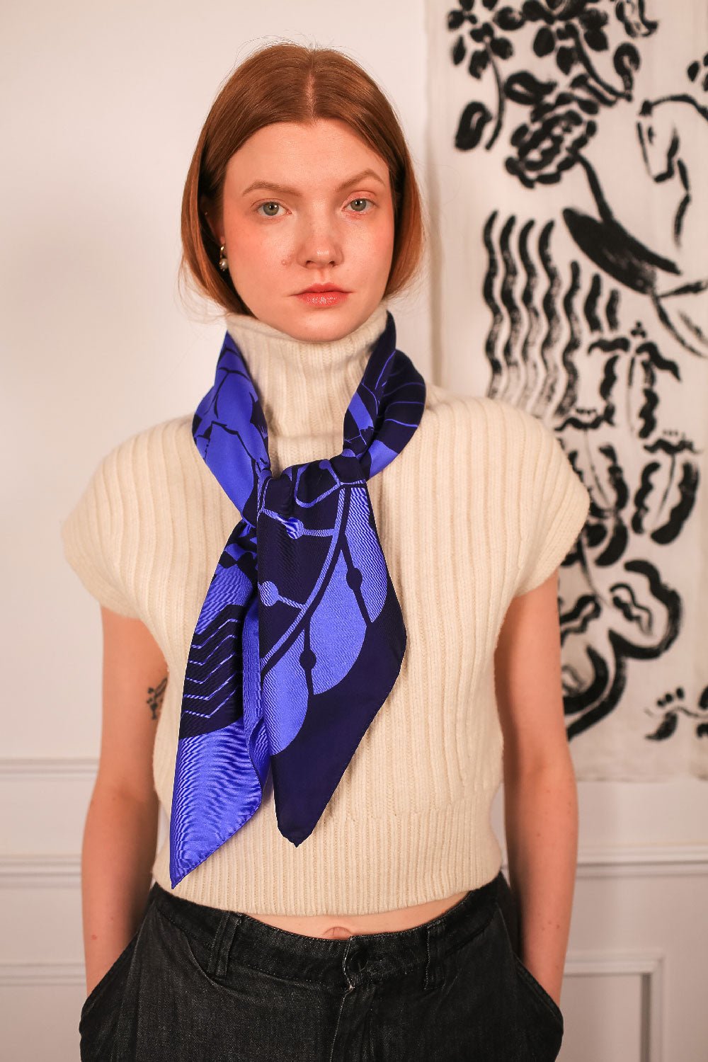 PETITJEAN - SILK MASSALIA SCARF in LAVENDER
