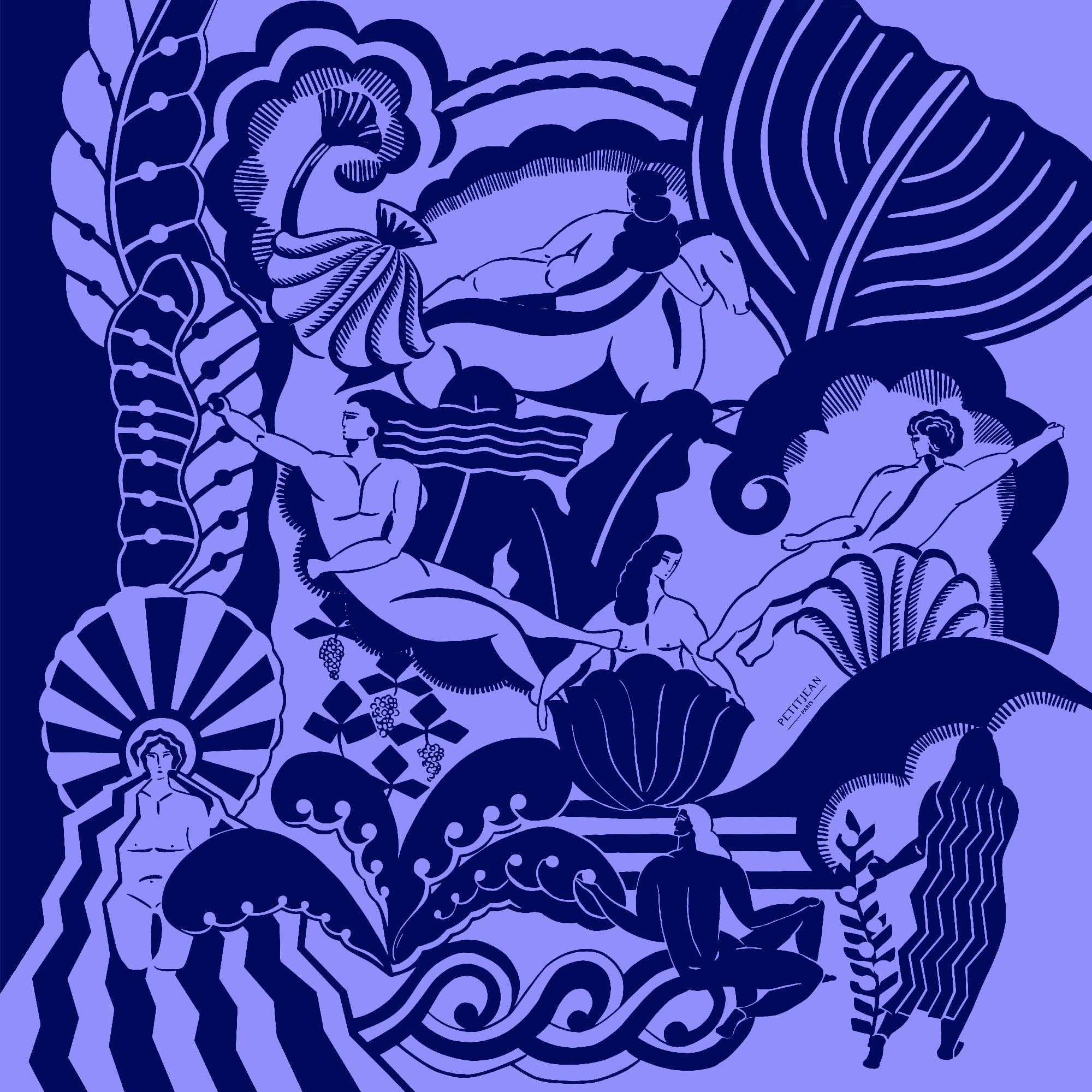 PETITJEAN - SILK MASSALIA SCARF in LAVENDER