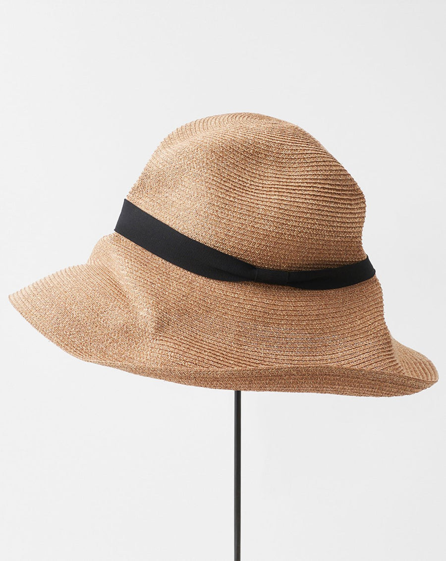 MATURE HA - Long Brim Boxed Hat Paper Abaca with Grosgrain Ribbon