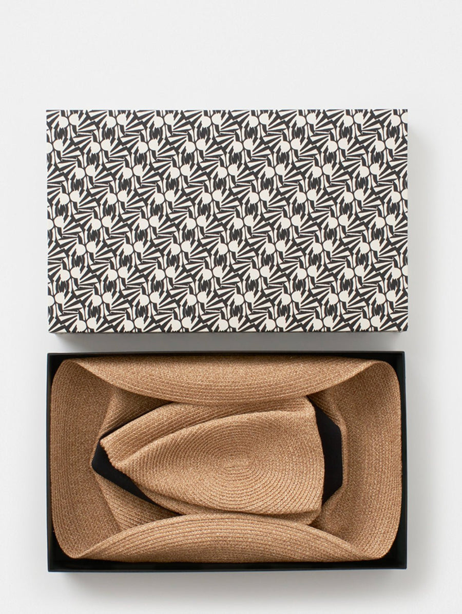 MATURE HA - Long Brim Boxed Hat Paper Abaca with Grosgrain Ribbon