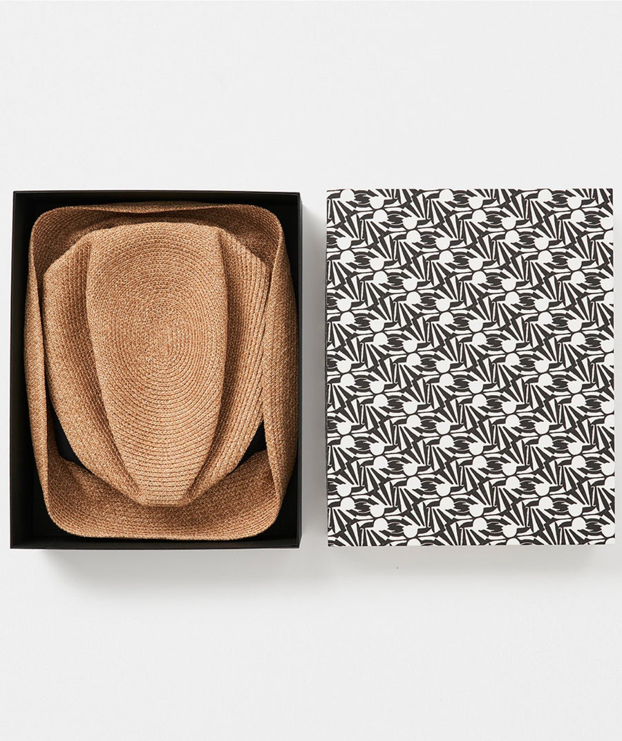 MATURE HA - Boxed Hat Paper Abaca in Bronze Gold