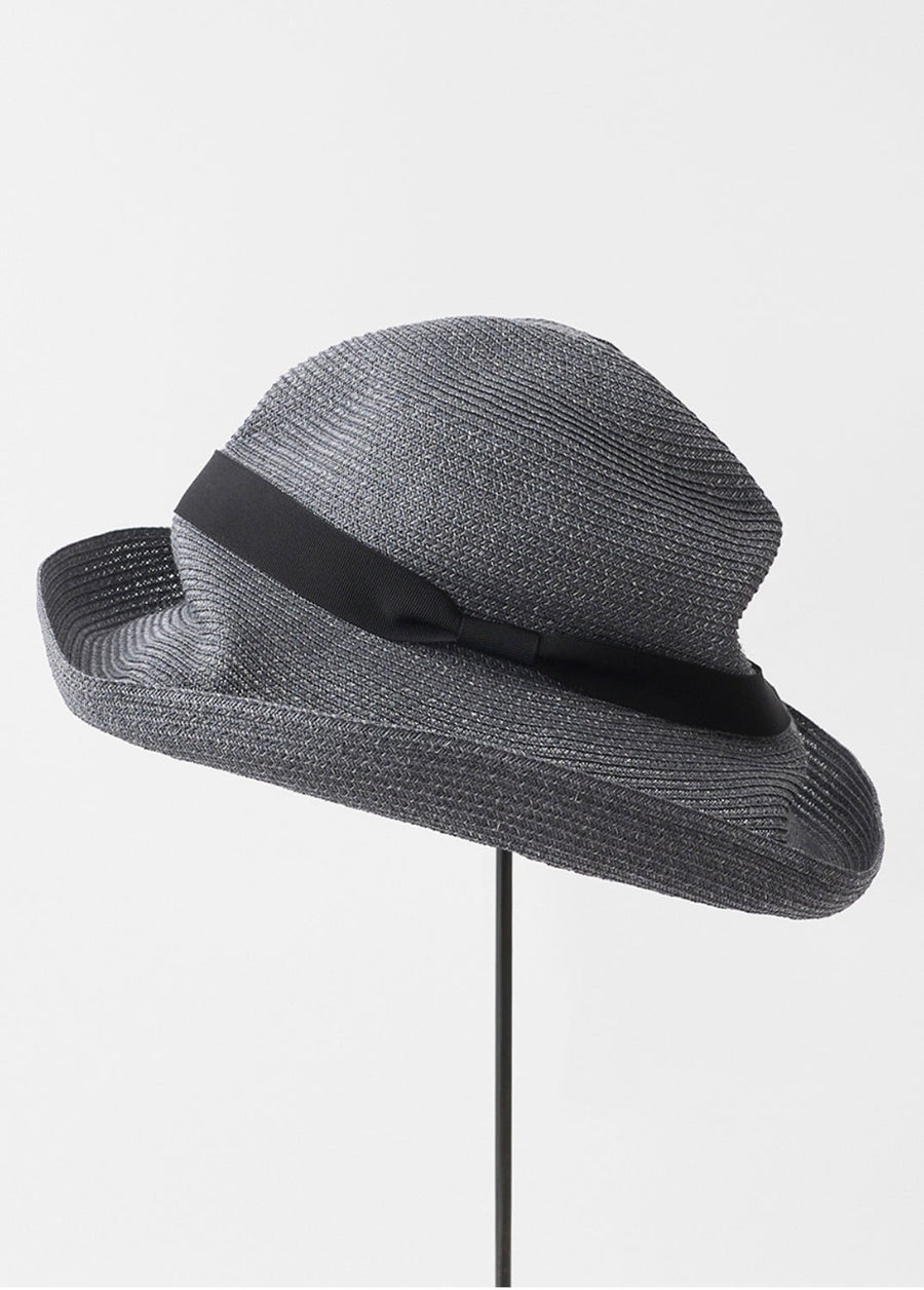 MATURE HA - Boxed Hat Paper Abaca in Slate Grey