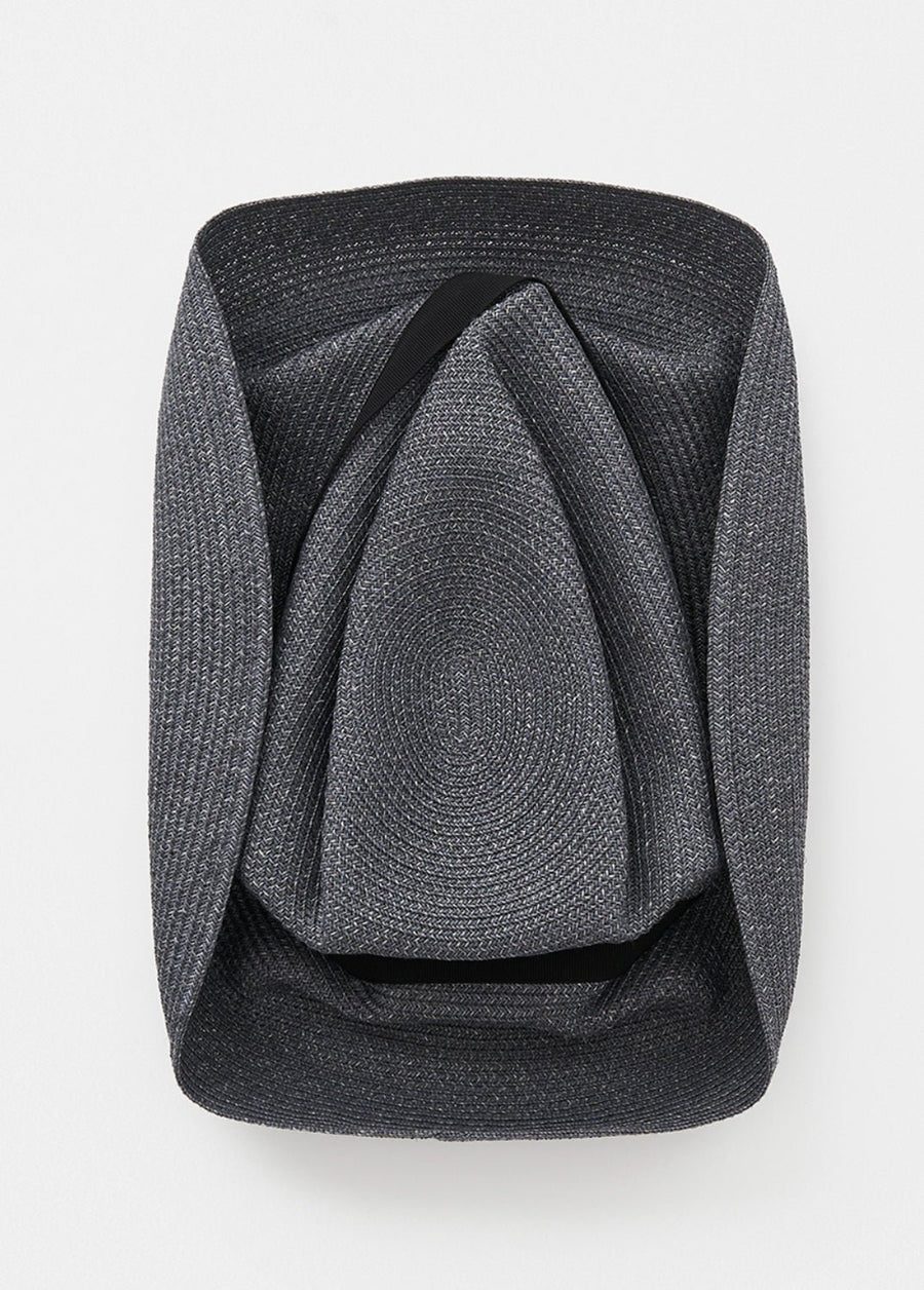 MATURE HA - Boxed Hat Paper Abaca in Slate Grey