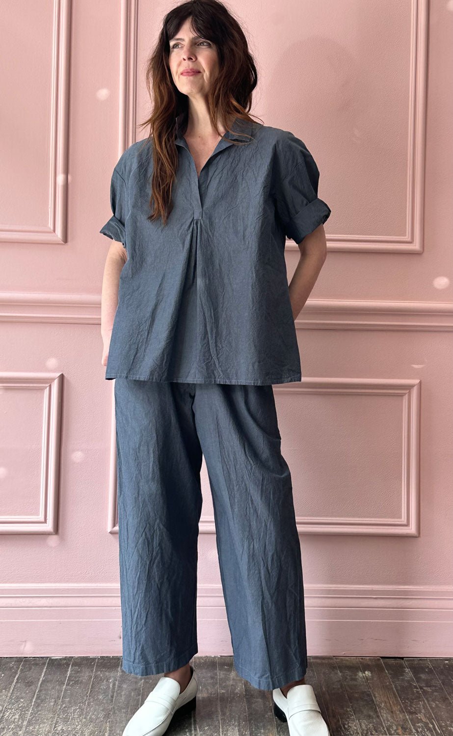 MANUELLE GUIBAL - Loomi Top in Denim Blue
