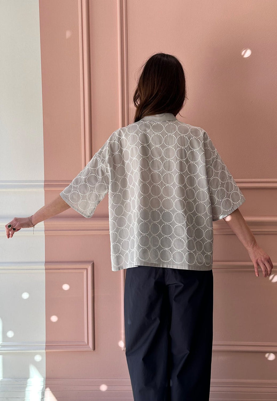 MINA PERHONEN - Tambourine Top in Light Grey