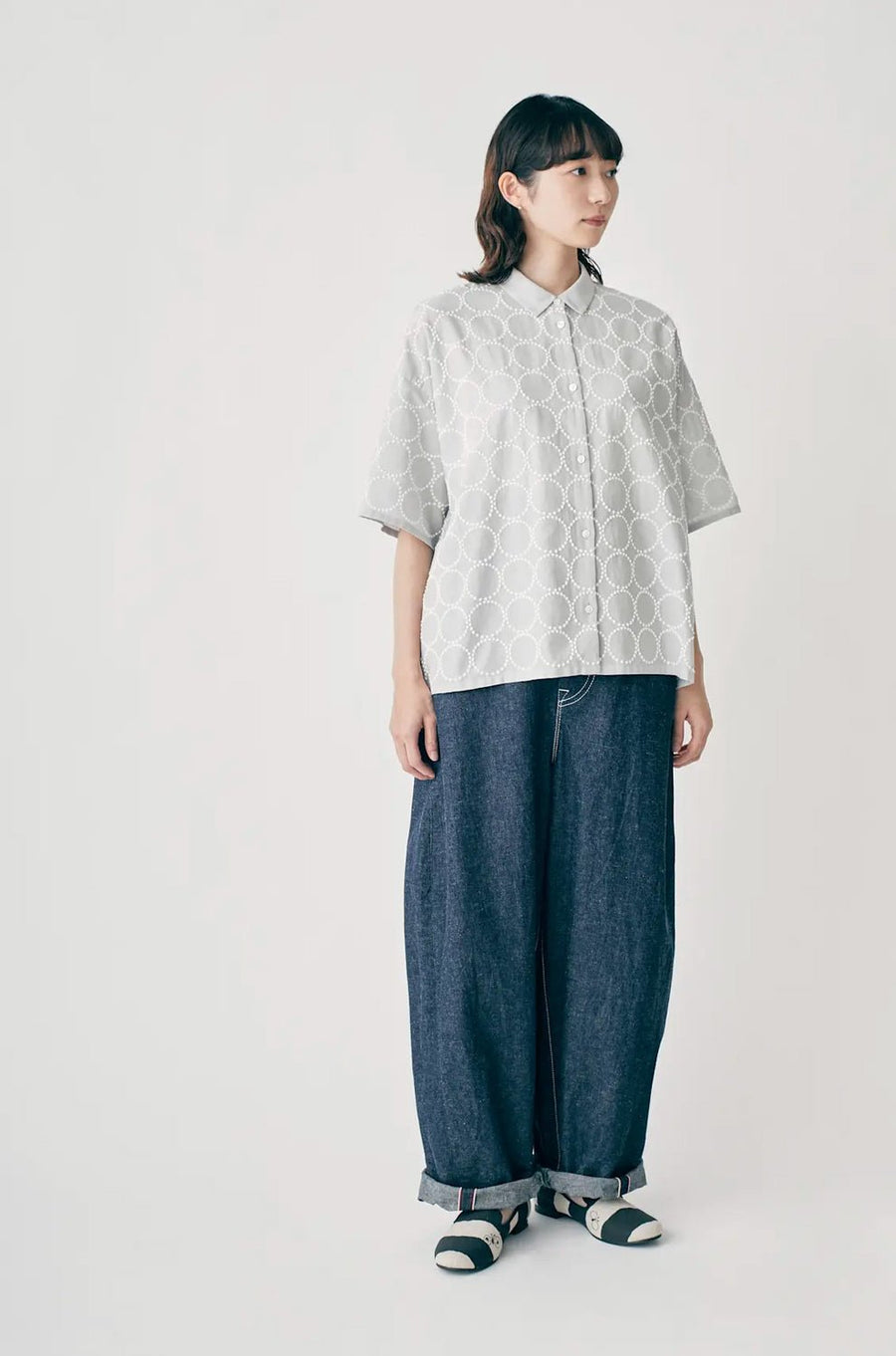 MINA PERHONEN - Tambourine Top in Light Grey